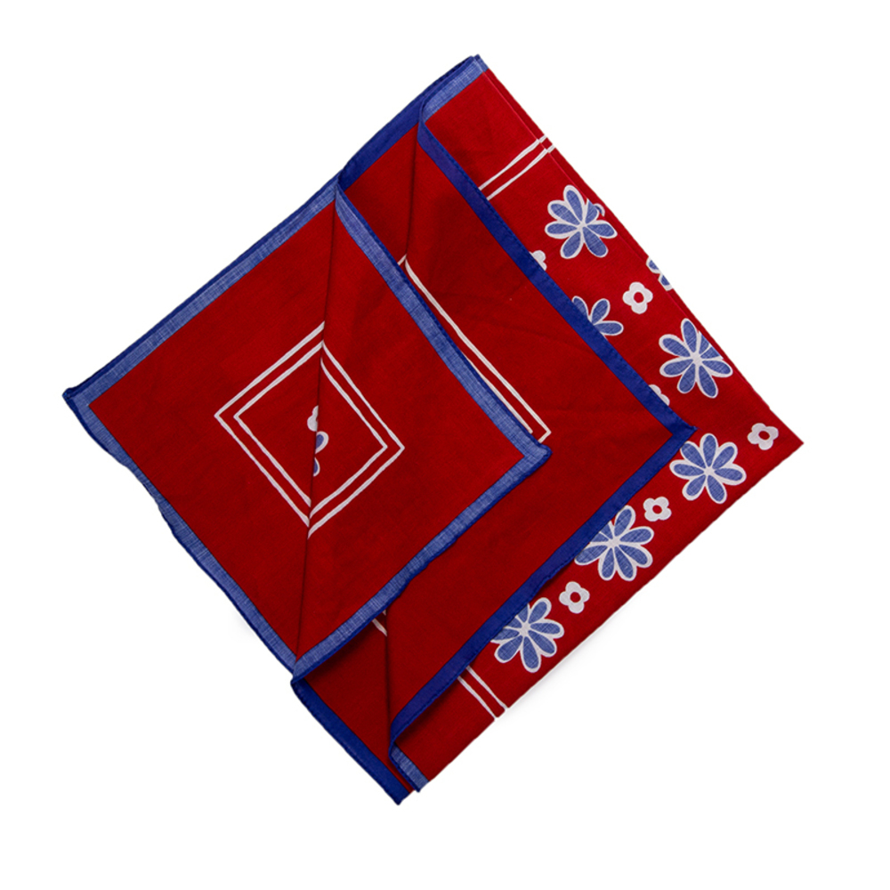 GLANSHIRT RED, WHITE & BLUE SQUARE SCARF | WOMENS SIZE 52X52